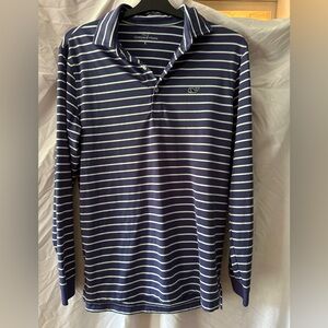 Vineyard Vines purple/blue and green Striped Polo